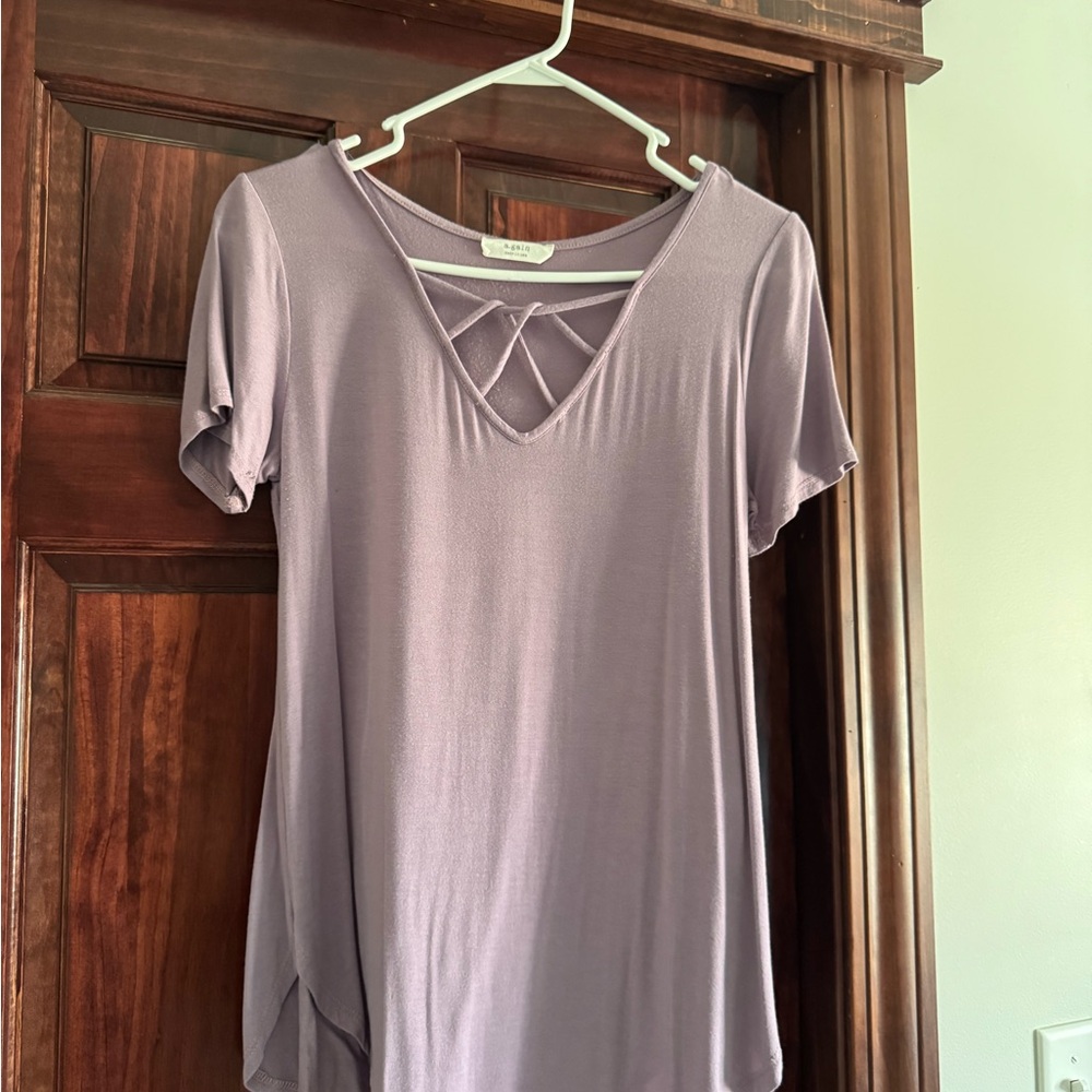 Elegant Lavender Short Sleeve Top